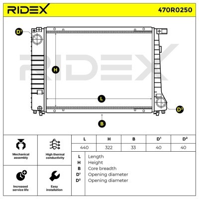 Kühler, Motorkühlung RIDEX 470R0250 470R0250 - foto 5
