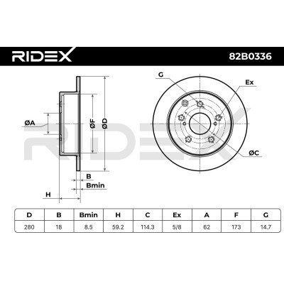 Bremsscheibe RIDEX 82B0336 82B0336 - foto 4