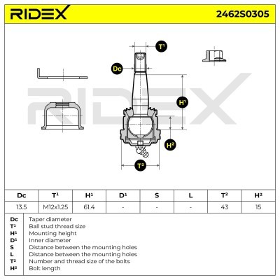 Traggelenk RIDEX 2462S0305 2462S0305 - foto 5