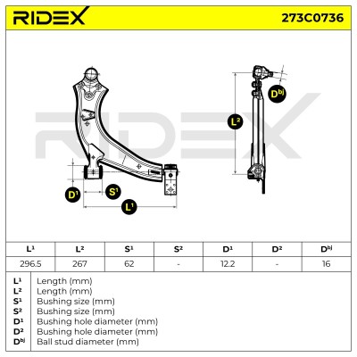 Querlenker RIDEX 273C0736 273C0736 - foto 6