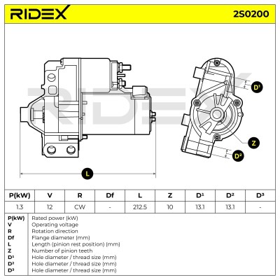 Anlasser RIDEX 2S0200 2S0200 - foto 6