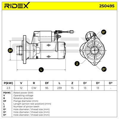 Anlasser RIDEX 2S0495 2S0495 - foto 6