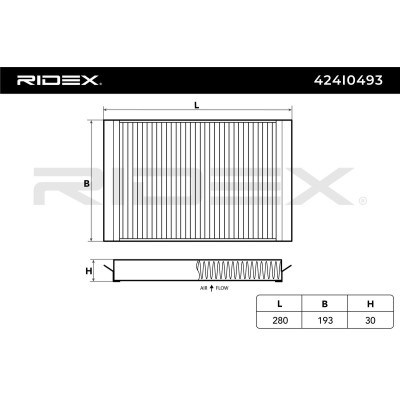 Filter, Innenraumluft RIDEX 424I0493 424I0493 - foto 6
