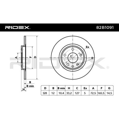 Bremsscheibe RIDEX 82B1091 82B1091 - foto 3