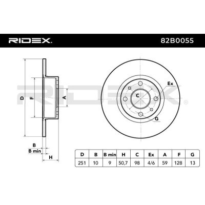 Bremsscheibe RIDEX 82B0055 82B0055 - foto 4