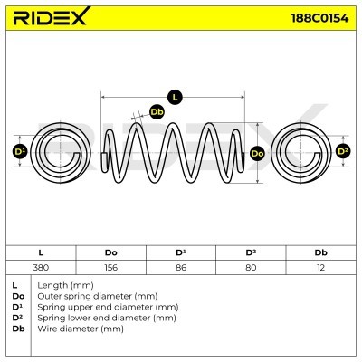 Fahrwerksfeder RIDEX 188C0154 188C0154 - foto 4