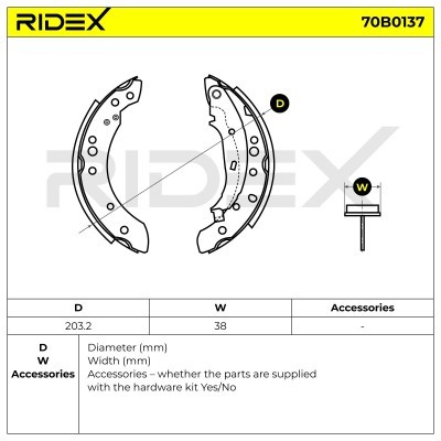 Bremsbeläge Satz RIDEX 70B0137 70B0137 - foto 3