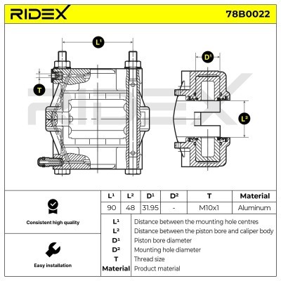 Bremssattel RIDEX 78B0022 78B0022 - foto 5