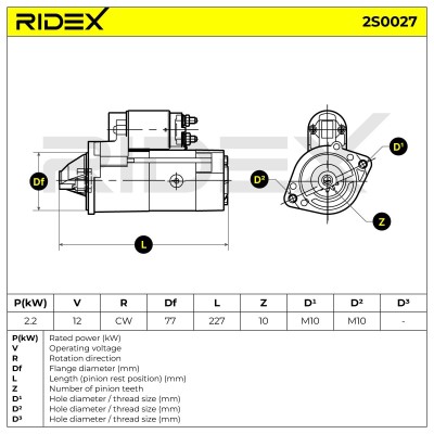 Anlasser RIDEX 2S0027 2S0027 - foto 7