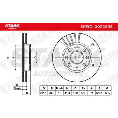 Bremsscheibe Stark SKBD-0022835 SKBD-0022835 - foto 5