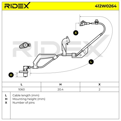 ABS Sensor RIDEX 412W0264 412W0264 - foto 6