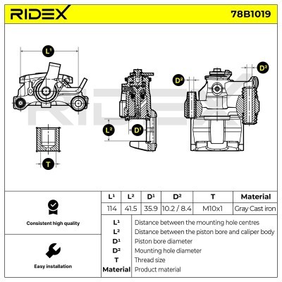 Bremssattel RIDEX 78B1019 78B1019 - foto 6