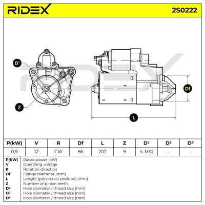 Anlasser RIDEX 2S0222 2S0222 - foto 7