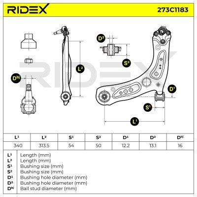 Querlenker RIDEX 273C1183 273C1183 - foto 6