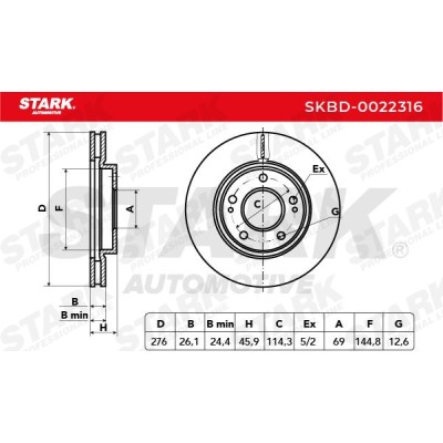 Bremsscheibe Stark SKBD-0022316 SKBD-0022316 - foto 5