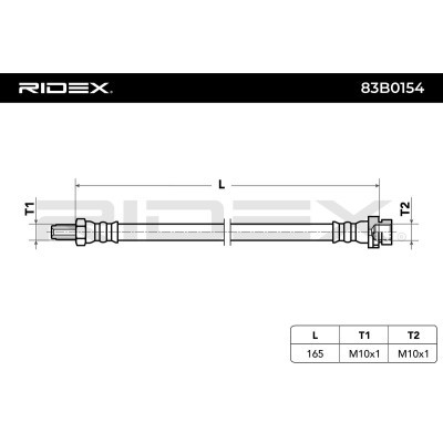 Bremsschlauch RIDEX 83B0154 83B0154 - foto 4