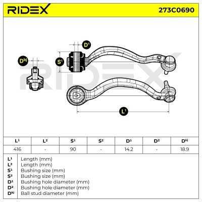 Querlenker RIDEX 273C0690 273C0690 - foto 7