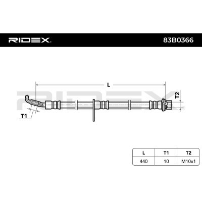 Bremsschlauch RIDEX 83B0366 83B0366 - foto 3