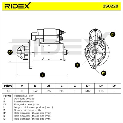 Anlasser RIDEX 2S0228 2S0228 - foto 6