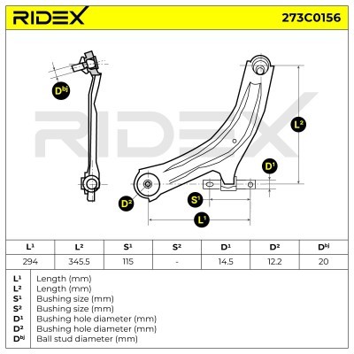 Querlenker RIDEX 273C0156 273C0156 - foto 11