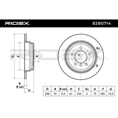 Bremsscheibe RIDEX 82B0714 82B0714 - foto 4
