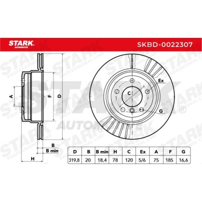 Bremsscheibe Stark SKBD-0022307 SKBD-0022307 - foto 6