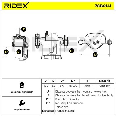Bremssattel RIDEX 78B0141 78B0141 - foto 5
