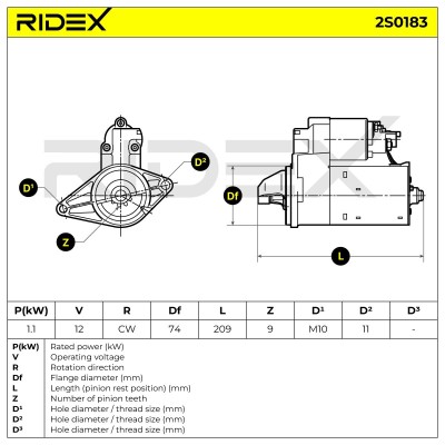 Anlasser RIDEX 2S0183 2S0183 - foto 7