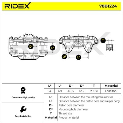 Bremssattel RIDEX 78B1224 78B1224 - foto 5