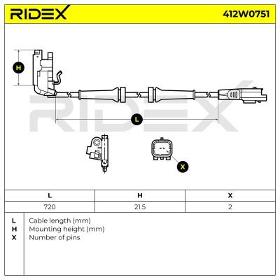 ABS Sensor RIDEX 412W0751 412W0751 - foto 6