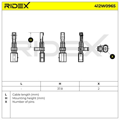 ABS Sensor RIDEX 412W0965 412W0965 - foto 7