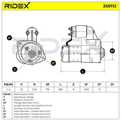 Anlasser RIDEX 2S0112 2S0112 - foto 6