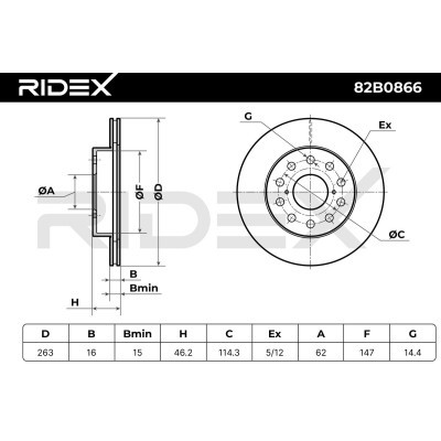 Bremsscheibe RIDEX 82B0866 82B0866 - foto 7