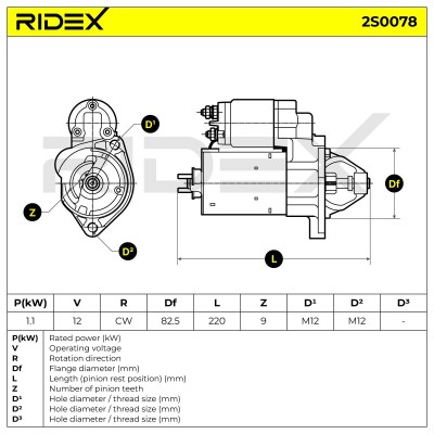 Anlasser RIDEX 2S0078 2S0078 - foto 7
