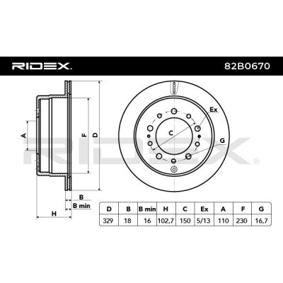Bremsscheibe RIDEX 82B0670 82B0670 - foto 3