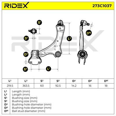 Querlenker RIDEX 273C1037 273C1037 - foto 5