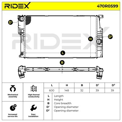 Kühler, Motorkühlung RIDEX 470R0599 470R0599 - foto 5