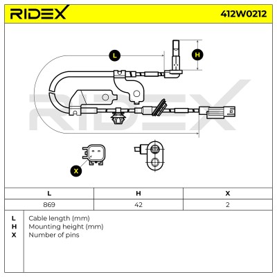ABS Sensor RIDEX 412W0212 412W0212 - foto 6