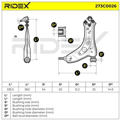 Querlenker RIDEX 273C0026 273C0026 - foto 8