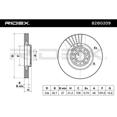 Bremsscheibe RIDEX 82B0209 82B0209 - foto 4