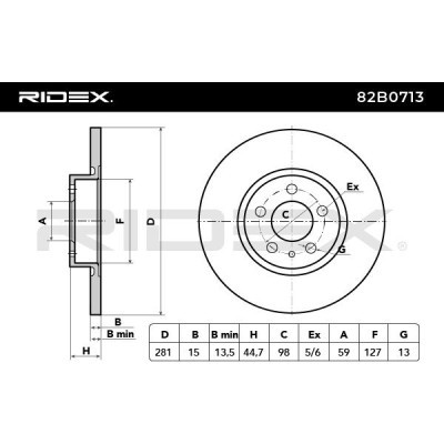 Bremsscheibe RIDEX 82B0713 82B0713 - foto 3