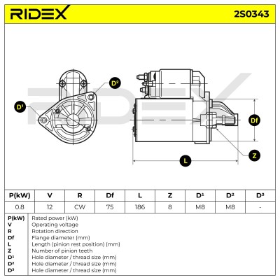 Anlasser RIDEX 2S0343 2S0343 - foto 7