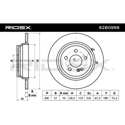 Bremsscheibe RIDEX 82B0998 82B0998 - foto 3