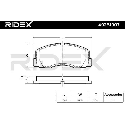 Bremsbeläge Satz RIDEX 402B1007 402B1007 - foto 7