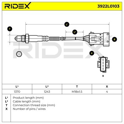Lambdasonde RIDEX 3922L0103 3922L0103 - foto 4
