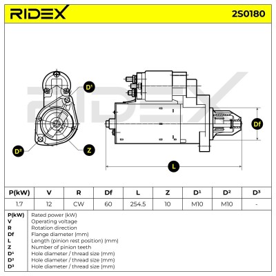 Anlasser RIDEX 2S0180 2S0180 - foto 7