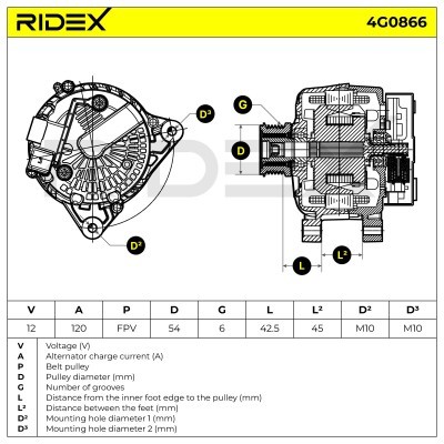 Generator RIDEX 4G0866 4G0866 - foto 7