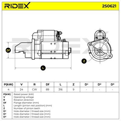 Anlasser RIDEX 2S0621 2S0621 - foto 6