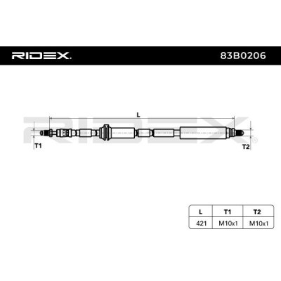 Bremsschlauch RIDEX 83B0206 83B0206 - foto 3