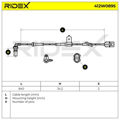 ABS Sensor RIDEX 412W0895 412W0895 - foto 6